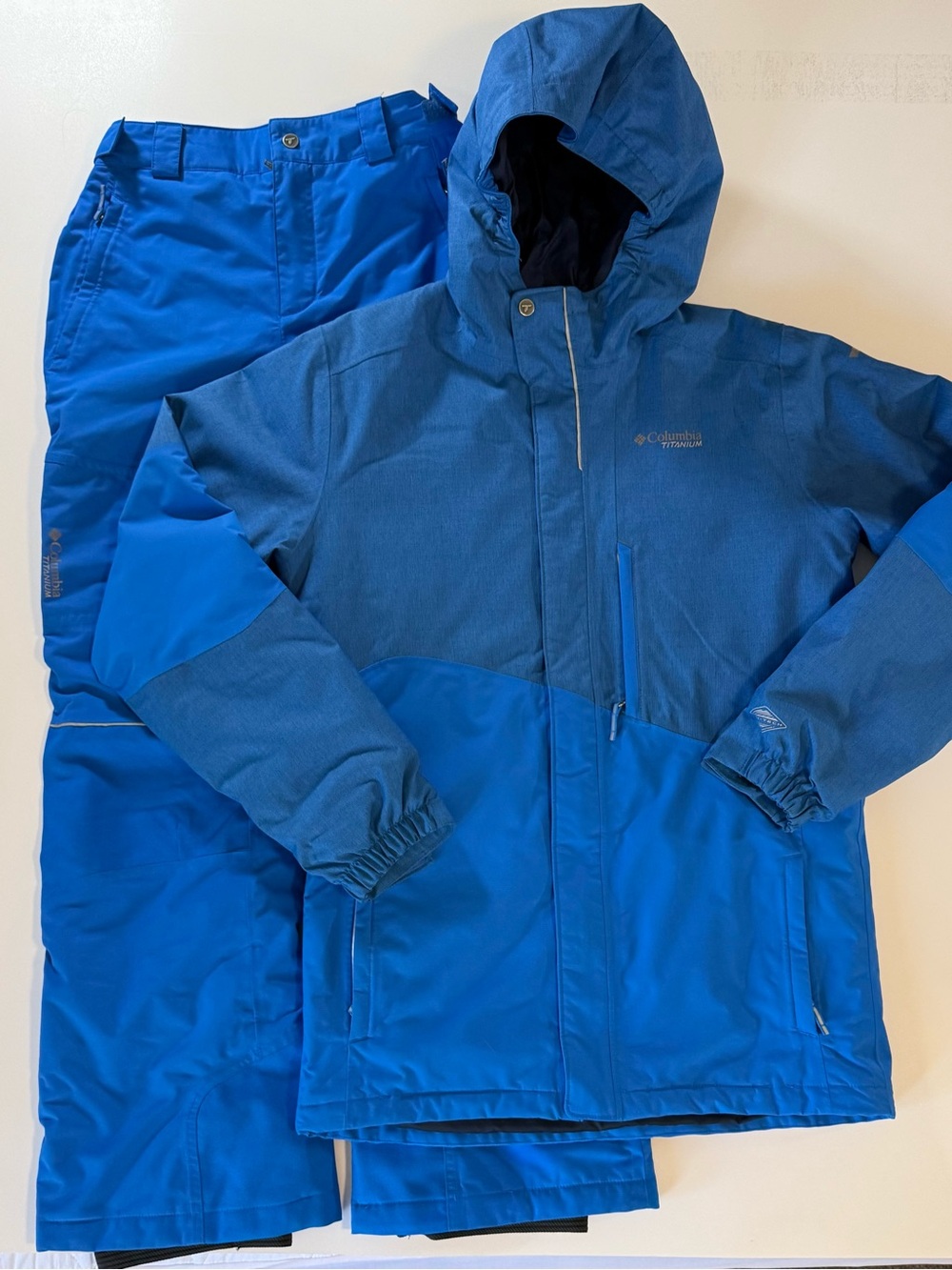 Columbia Titanium Ski Suit Set Blue Waterproof Jacket & Pants Youth XL